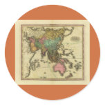 1825 Map of Asia by Henry Tanner Round Stickers