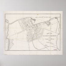 1835 Map of Sacket's Harbour, Jefferson County, NY Poster