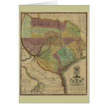 1837 Texas Map with Parts of the Adjoining States Cards
