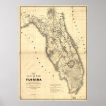 1839 Florida Map Posters