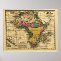 1839 Map of Africa Posters