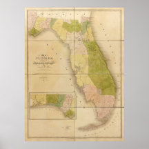 1839 Map of Florida Print