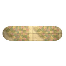 1839 North Carolina and South Carolina Map Skate Deck
