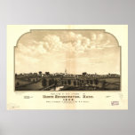 1844 North Bridgewater, MA Birds Eye Panoramic Map Posters