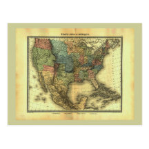 1848 Thunot Duvotenay Map:  Etats-Unis & Mexique Post Cards