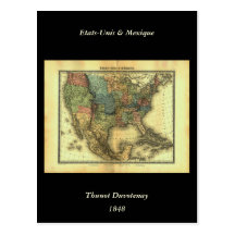 1848 Thunot Duvotenay Map:  Etats-Unis & Mexique Postcards