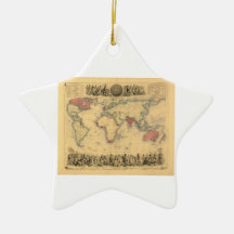 1850’s Map of British Empire Throughout the World Christmas Tree Ornament