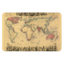 1850’s Map of British Empire Throughout the World Magnet
