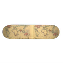1850’s Map of British Empire Throughout the World Skateboard