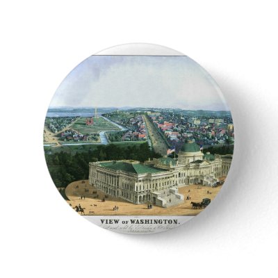 1852 Colour Lithograph - View of Washington Pin by ZephyrusBooks
