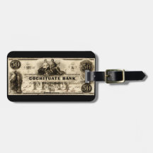 1853 Cochituate Fifty Dollar Note Tags For Luggage