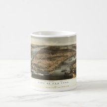 1856 New York City NY Birds Eye View by Currier Coffee Mugs