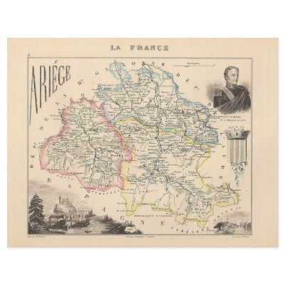 1858 Map of Ariege Department, France by ZephyrusBooks