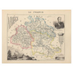 1858 Map of Ariege Department, France Flyer