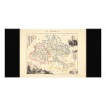 1858 Map of Ariege Department, France photo cards