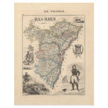 1858 Map of Bas Rhin Department, France flyers