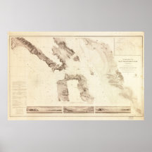 1859 Map Entrance to San Francisco Bay California Print