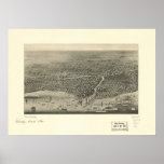 1860 Chicago, IL Birds Eye View Panoramic Map Print