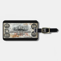 1860 South Carolina Ten Dollar Note Tags For Bags