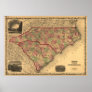 1861 North Carolina and South Carolina Map Print