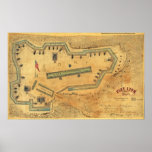 1862 American Civil War Map of Fort Lyon Virginia posters