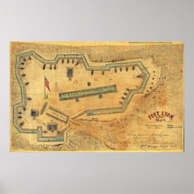 1862 American Civil War Map of Fort Lyon Virginia Poster by allmaps