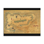 1862 Civil War Map Fort Lyon Alexandria Virginia Postcard