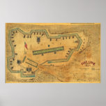 1862 Civil War Map Fort Lyon Alexandria Virginia Posters