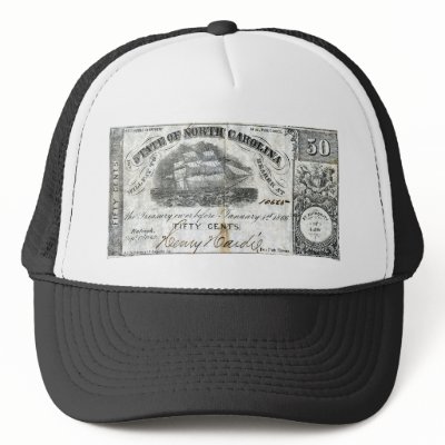 1862 North Carolina 50 Cent Note Trucker Hat by historicimage