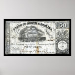 1862 North Carolina 50 Cent Note Posters