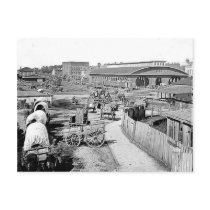 1864 Railroad Depot Atlanta Postcard