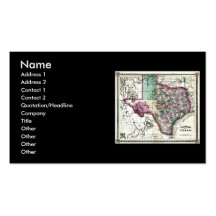 1866 Antiquarian Map of Texas by Schönberg & Co. Business Card Template