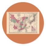 1868 Map - Johnson's China and Japan Stickers