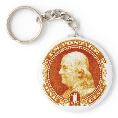 1869 Benjamin Franklin Stamp by historicimage