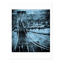 1870s Construction of  Brooklyn Bridge New York Post Card
