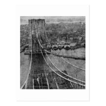 1870s New York City Brooklyn Bridge Construction Post Cards