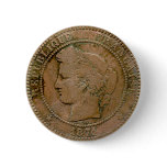 1871 French 10 Centime button