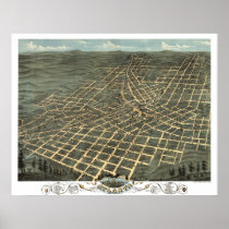 1871 Panoramic Map Birds Eye View of Atlanta, GA Posters