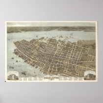 1872 Charleston, SC Birds Eye View Panoramic Map Posters