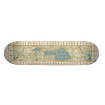 1875 Map of Central Park Poster Skate Decks