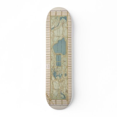 1875 Map of Central Park Poster Skate Decks by ZephyrusBooks