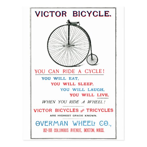 1880 Bicycle Poster Postcard Zazzle
