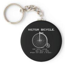 1880 Victor Bicycle Poster, White Key Chain