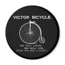 1880 Victor Bicycle Poster, White Magnets