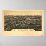 1886 East Douglas, MA Birds Eye View Panoramic Map Posters