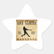 1886 Eau Claire Wisconsin Baseball Star Sticker