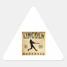 1886 Lincoln Nebraska Baseball Triangle Stickers