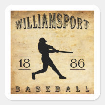 1886 Williamsport Pennsylvania Baseball Square Stickers