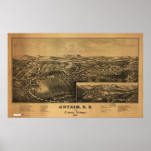 1887 Antrim, NH Birds Eye View Panoramic Map Print