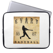 1887 Evart Michigan Baseball Laptop Computer Sleeve